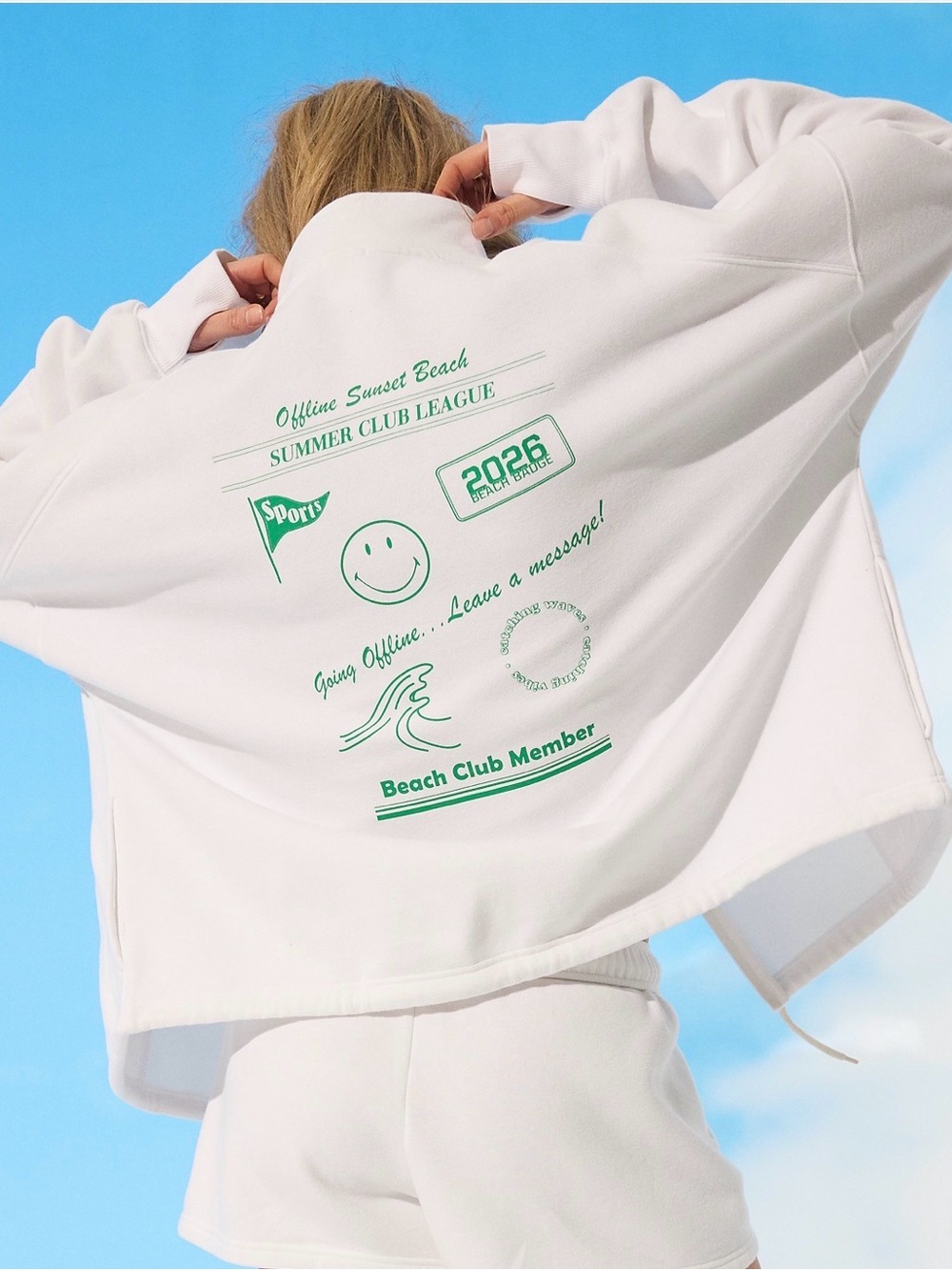 OFFLINE by Aerie x Smiley Cloudfleece zip up